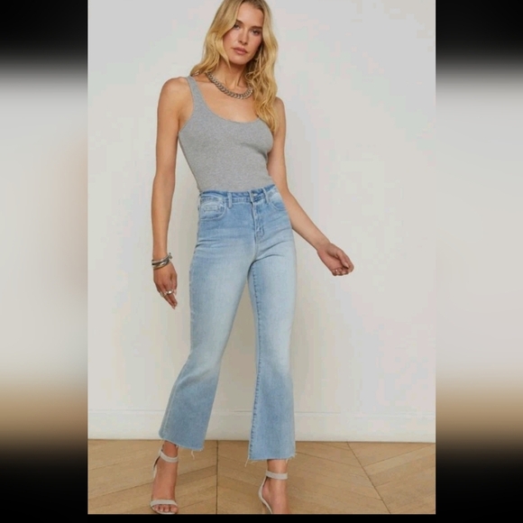 L'agence Womens Light Wash Kendra High Rise Cropped Jean 30 - Picture 1 of 12